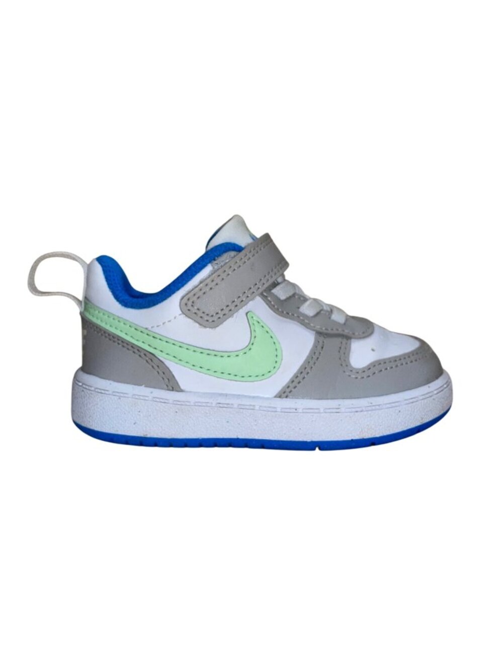 Nike Toddlers Gray & White Leather Adhesive Strap Low Top Shoes Size 6C